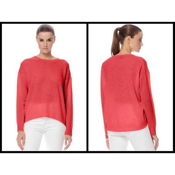 💕360 CASHMERE💕 Camille 100% Cashmere Sweater ~ Raspberry Pink Large L NWT - Picture 1 of 15